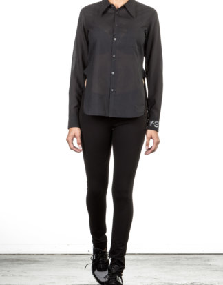 Y-3 Damen Bluse SHEER SHIRT schwarz