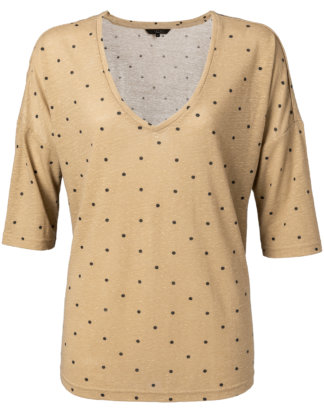 Yaya Shirt, Halbarm, V-Ausschnitt beige