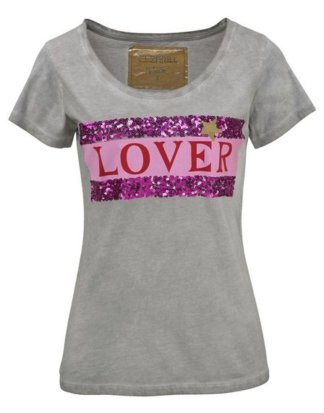 Zhrill T-Shirt "HERA" mit Pailletten und Glitzerprint