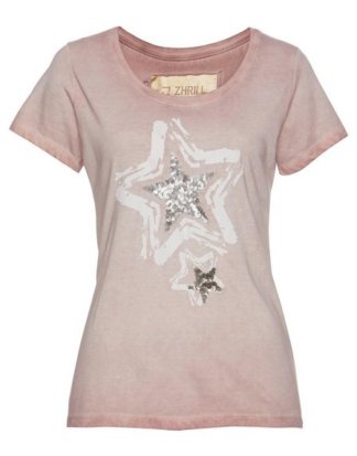 Zhrill T-Shirt "VALERIA" mit Glitzerprint und Pailletten