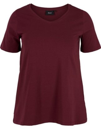 Zizzi T-Shirt Damen Große Größen T-Shirt Basic Kurzarm Baumwolle Oberteile