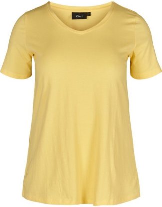 Zizzi T-Shirt Damen Große Größen T-Shirt Basic Kurzarm Baumwolle Oberteile