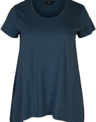 Zizzi T-Shirt Damen Große Größen T-Shirt Kurzarm Rundhals Basic 100% Baumwolle