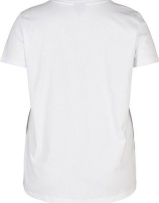 Zizzi T-Shirt Damen Große Größen T-Shirt Kurzarm Rundhals Casual Print Oberteil