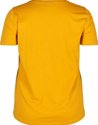 Zizzi T-Shirt Damen Große Größen T-Shirt Print Baumwolle Kurzarm Oberteil