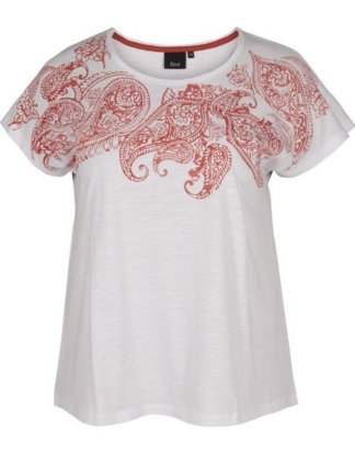 Zizzi T-Shirt Damen Große Größen T-Shirt Print Kurzarm Baumwolle Oberteil