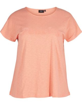 Zizzi T-Shirt Große Größen Damen Baumwoll T-Shirt mit Rundhals und Print