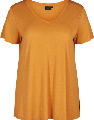 Zizzi T-Shirt Große Größen Damen Kurzarm T-Shirt mit Rundhals