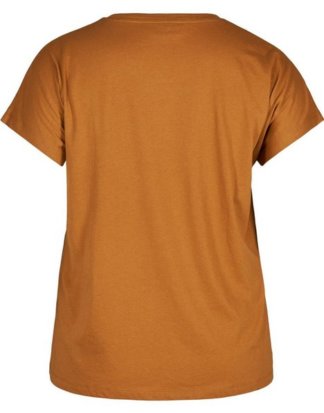 Zizzi T-Shirt Zizzi Damen Große Größen Basic Einfarbig Kurzarm Oberteil