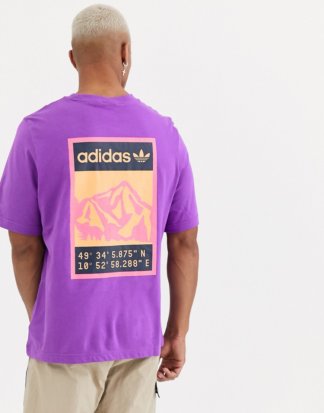 adidas Originals - Adiplore - Violettes T-Shirt mit Rücken-Print