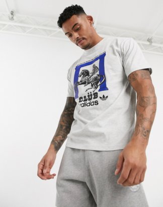 adidas Originals - Club Pillar - T-Shirt mit Logo in Grau