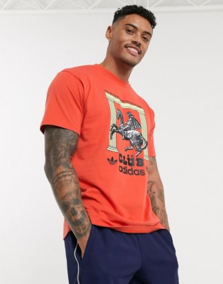 adidas Originals - Club Pillar - T-Shirt mit Logo in Orange