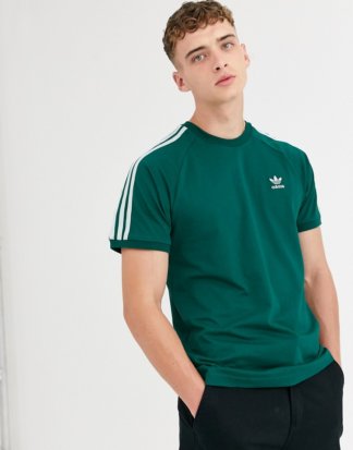 adidas Originals - Grünes T-Shirt mit 3 Streifen