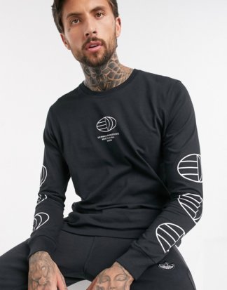 adidas Originals - Langärmliges Shirt mit Logo in Schwarz