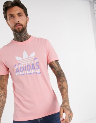 adidas Originals - Rosa T-Shirt mit verblasstem Logo