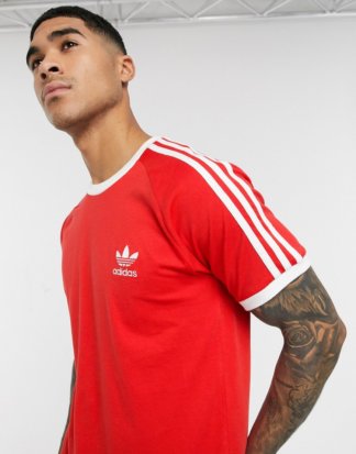 adidas Originals - Rotes T-Shirt mit den 3 Streifen