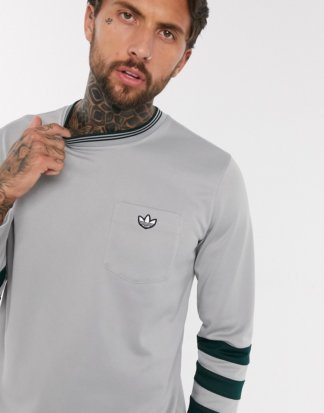 adidas Originals - Samstag - Hochwertiges, langärmliges T-Shirt in Grau