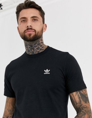 adidas Originals - Schwarzes T-Shirt mit kleinem Logo