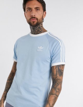 adidas Originals - T-Shirt mit 3 Streifen in Blau
