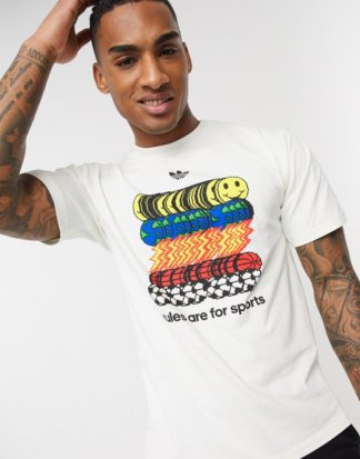 adidas Originals - T-Shirt mit Rules Are For Sports-Print-Weiß
