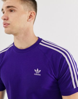 adidas Originals - Violettes T-Shirt mit 3 Streifen