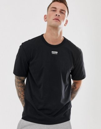 adidas Originals - Vocal - Schwarzes T-Shirt mit mittigem Logo