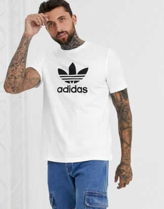 adidas Originals - Weißes T-Shirt mit Dreiblatt-Logo