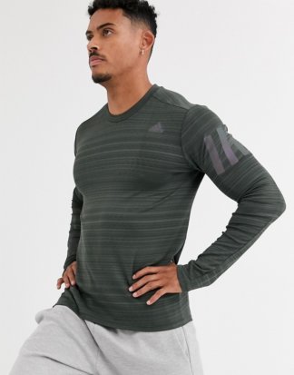 adidas Running - Langärmliges T-Shirt in Grün