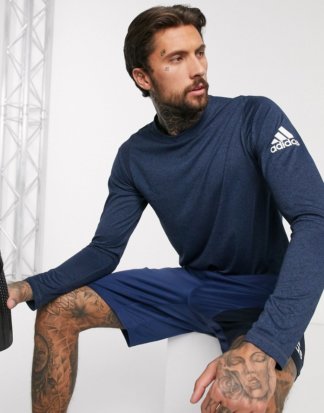 adidas Training - Langärmliges Shirt in Marineblau-Navy