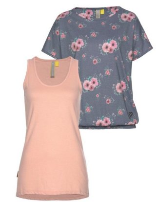 alife and kickin 2-in-1-Shirt "SUNNY" (Set, 2-tlg) modisches Set aus Shirt und Tanktop in Blumenoptik