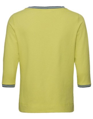 bianca 3/4-Arm-Shirt "EMILY" in Trendfarbe mit gestreiftem Bündchen
