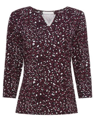 bianca 3/4-Arm-Shirt "ILENE" im coolen All-Over Leo Print