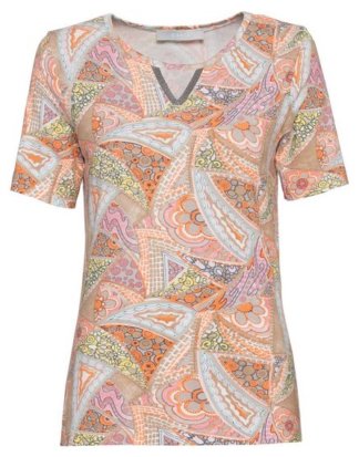 bianca Print-Shirt "IFFI" in tollem Mustermix mit glitzerner Pololeiste