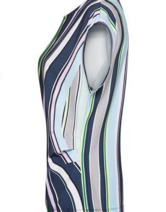 bianca Print-Shirt "JULIE" im coolen Streifen-Design und seitlicher Raffung