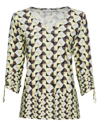 bianca Print-Shirt "NEA*" im Retro-Look mit Tunnelzug an den Ärmeln