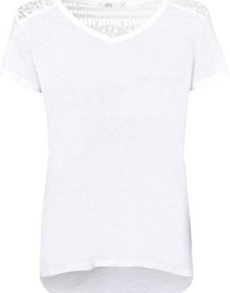 edc by Esprit T-Shirt mit eingefasster Spitze