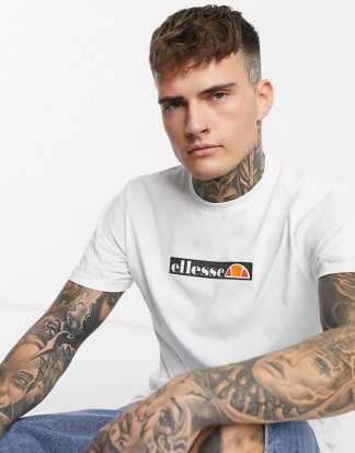 ellesse - Connecty - Weißes T-Shirt mit Box-Logo, exklusiv bei ASOS