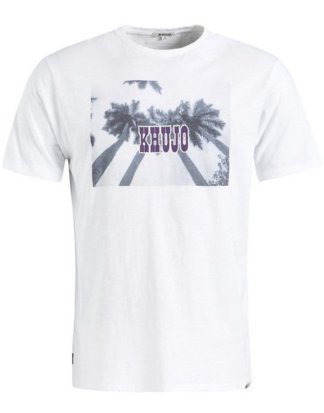 khujo T-Shirt "FINN PALM TREE" mit Fotodruck und Wording