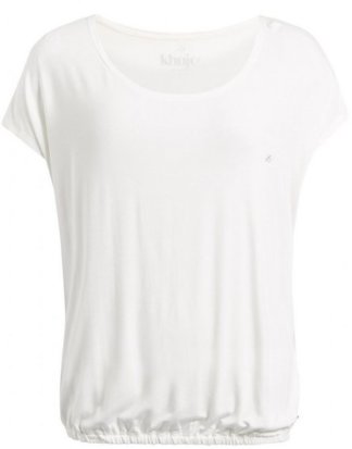 khujo T-Shirt "MELTANIA" mit elastischem Saum und U-Boot-Ausschnitt