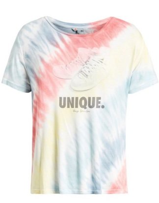 khujo T-Shirt "ROMA SNEAKER PRINT" aus leichtem Jersey mit Batikmuster und Print