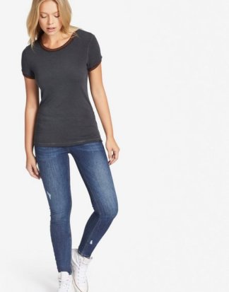 khujo T-Shirt "THESSA SOLID" mit Glitzerdetails