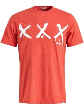 khujo T-Shirt "USLO TRIPPLEX" mit Print in melierter Optik