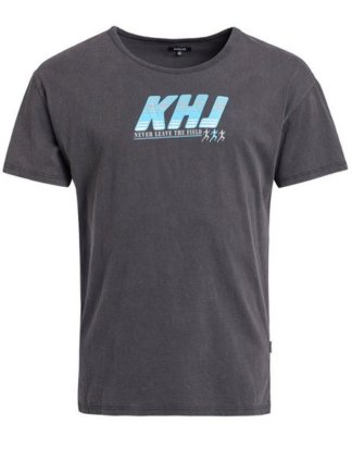 khujo T-Shirt "WILLI FUTUR" aus reiner Baumwolle mit gummiertem Print