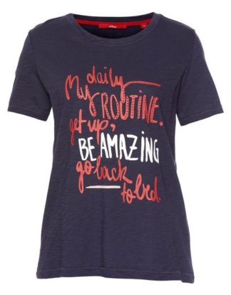 s.Oliver T-Shirt mit tollem Frontprint und Nietendetails