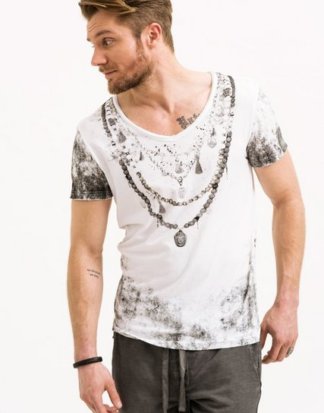 trueprodigy T-Shirt "Chain" mit Frontprint im Vintage-Look und Kontrastnaht