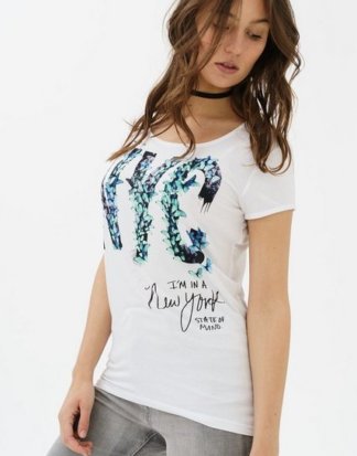 trueprodigy T-Shirt "NYC - Bttrfly" mit mehrfabrigem Print