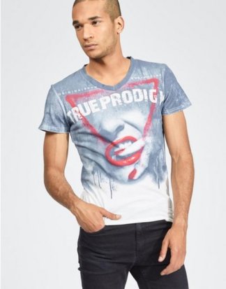 trueprodigy T-Shirt "Red Lips V-Neck" mit Motivprint