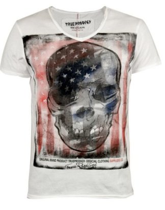 trueprodigy T-Shirt "Skull" mit Totenkopf und Flaggen Print